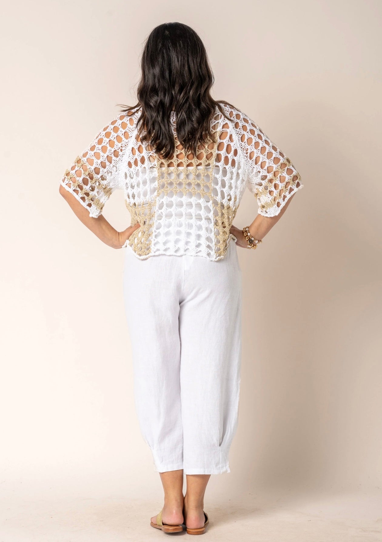 Imagine Fashion Flora Linen Pants White