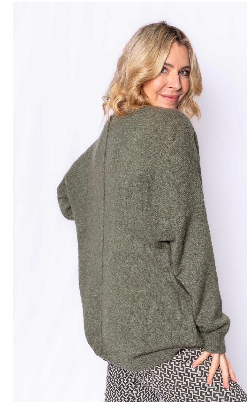 The Italian Closet Peyton Khaki Sweater